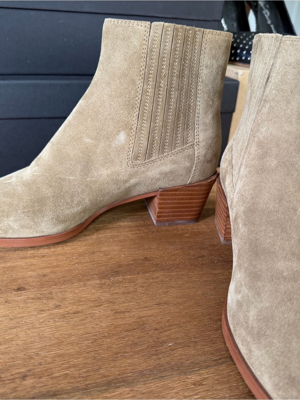 rag & bone Suede Chelsea Ankle Boots in Taupe